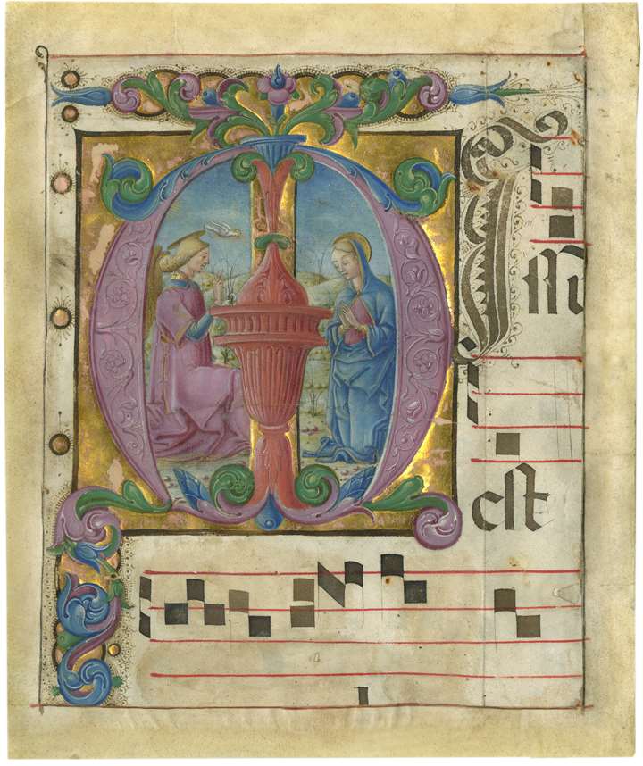 The Annunciation in an initial